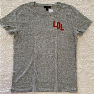 J. Crew LOL Grey Cotton Short Sleeve Tee Medium